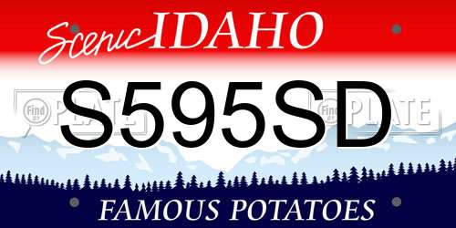 S595SD Idaho License Plate
