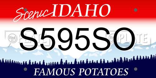 S595SO Idaho License Plate