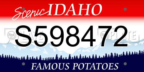 S598472 Idaho License Plate