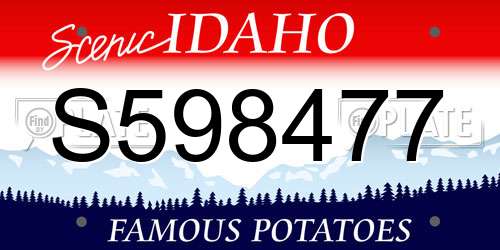 S598477 Idaho License Plate