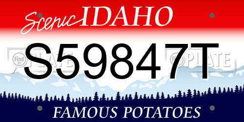 S59847T Idaho License Plate
