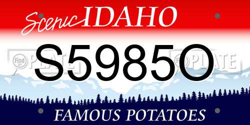 S5985O Idaho License Plate