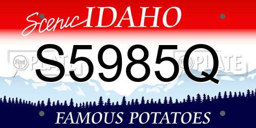 S5985Q Idaho License Plate