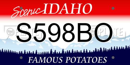 S598BO Idaho License Plate