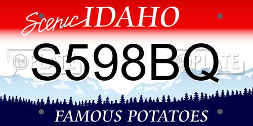 S598BQ Idaho License Plate