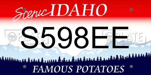 S598EE Idaho License Plate