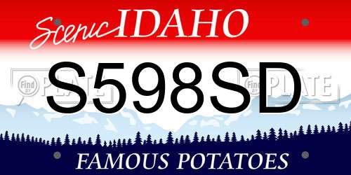 S598SD Idaho License Plate