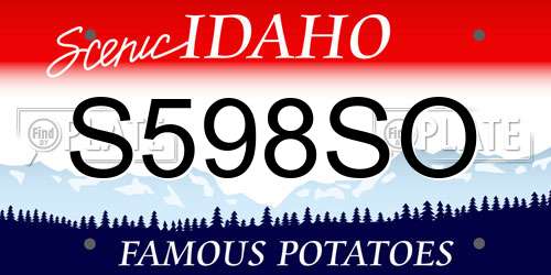 S598SO Idaho License Plate