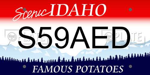 S59AED Idaho License Plate