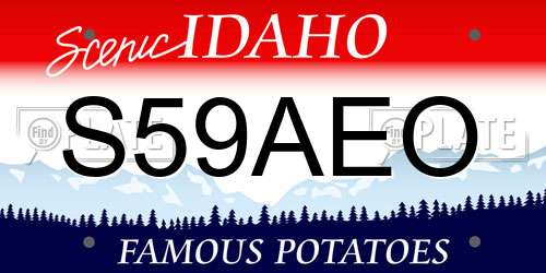 S59AEO Idaho License Plate