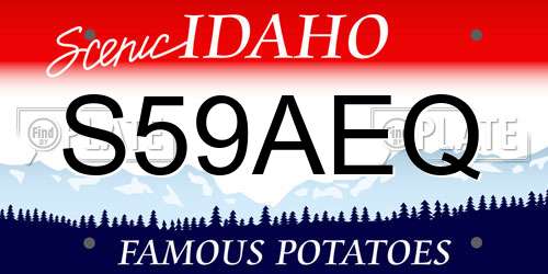 S59AEQ Idaho License Plate