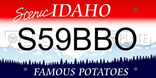 S59BBO Idaho License Plate