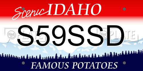 S59SSD Idaho License Plate