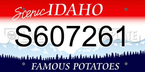 S607261 Idaho License Plate