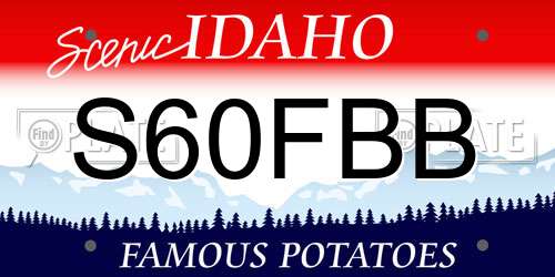 S60FBB Idaho License Plate