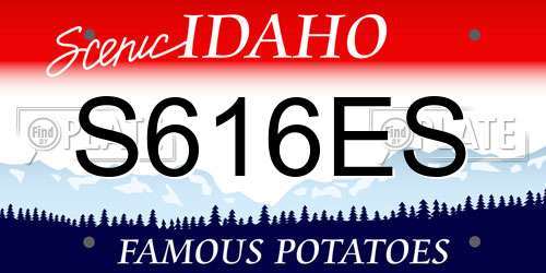 S616ES Idaho License Plate
