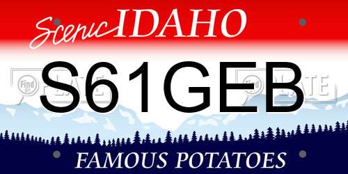 S61GEB Idaho License Plate