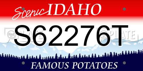 S62276T Idaho License Plate