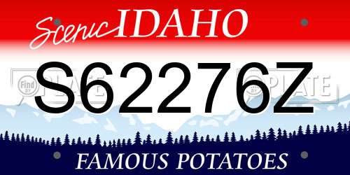 S62276Z Idaho License Plate
