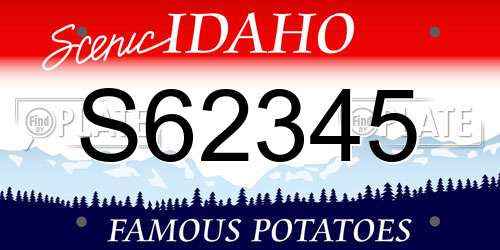 S62345 Idaho License Plate