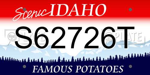 S62726T Idaho License Plate
