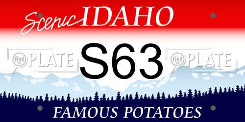 S63 Idaho License Plate