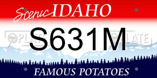 S631M Idaho License Plate