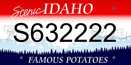 S632222 Idaho License Plate