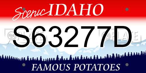 S63277D Idaho License Plate