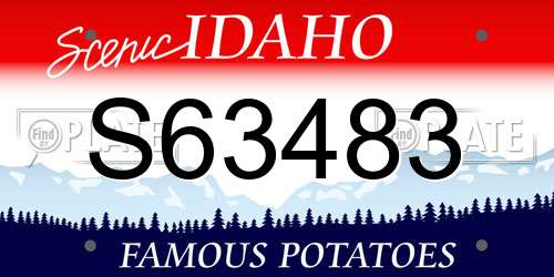 S63483 Idaho License Plate