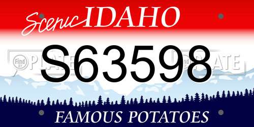 S63598 Idaho License Plate