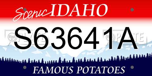 S63641A Idaho License Plate