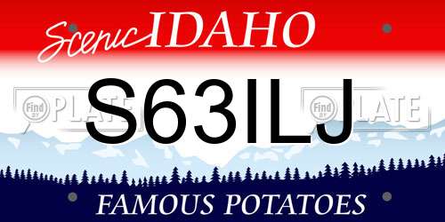 S63ILJ Idaho License Plate