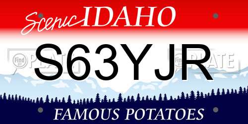 S63YJR Idaho License Plate