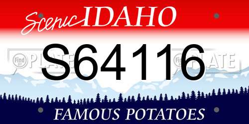 S64116 Idaho License Plate