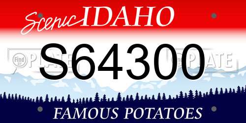 S64300 Idaho License Plate