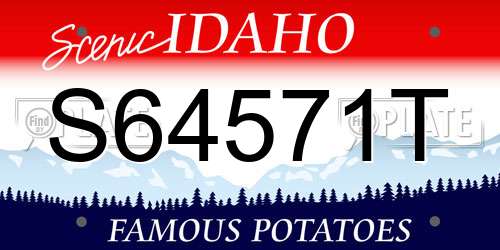 S64571T Idaho License Plate