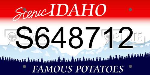S648712 Idaho License Plate