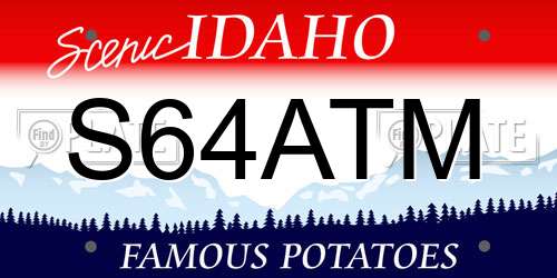 S64ATM Idaho License Plate