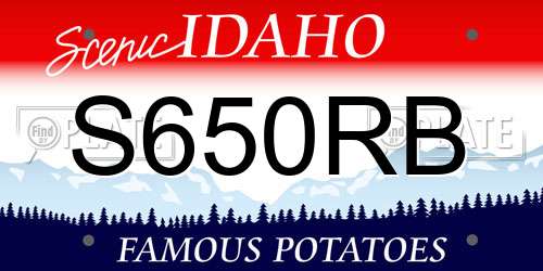S650RB Idaho License Plate