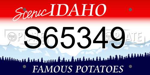 S65349 Idaho License Plate
