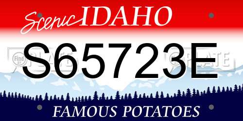 S65723E Idaho License Plate