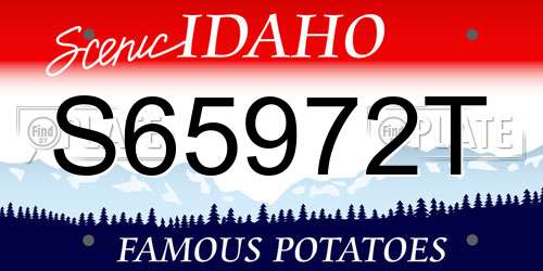 S65972T Idaho License Plate