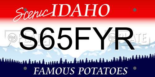 S65FYR Idaho License Plate