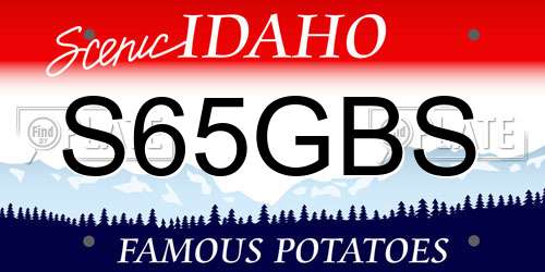 S65GBS Idaho License Plate