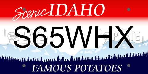 S65WHX Idaho License Plate