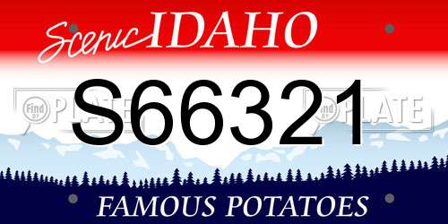 S66321 Idaho License Plate