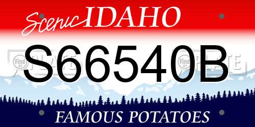 S66540B Idaho License Plate