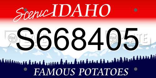 S668405 Idaho License Plate