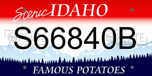 S66840B Idaho License Plate